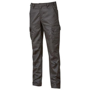 U-power WIN226GI Belgrado Pantaloni da Lavoro Poly-Cotton Mechanical Stretch Ginocchia Preformate Vita Elastica colore Grey Iron