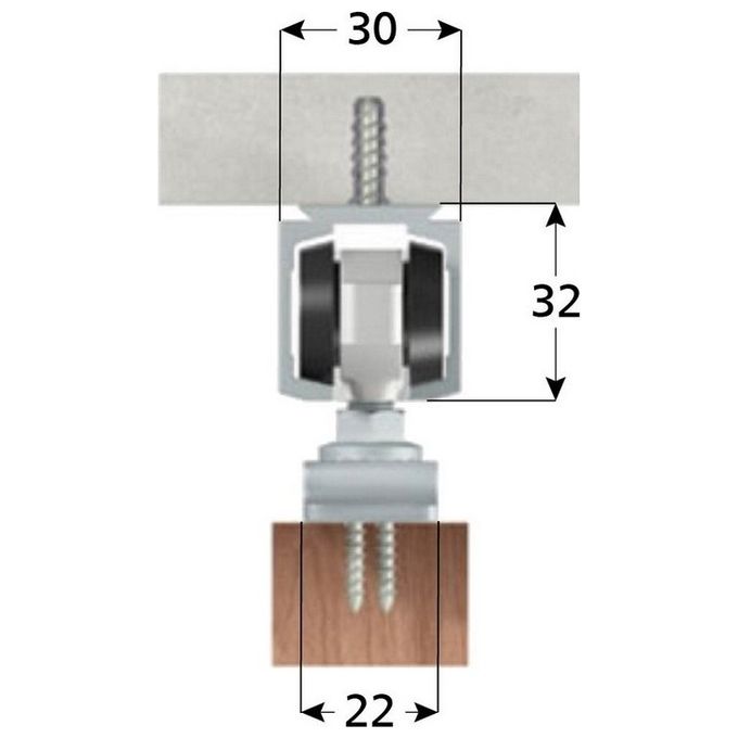 Omge KIT_ Guida Per Porte Scorrevoli Kg80 Cm.230