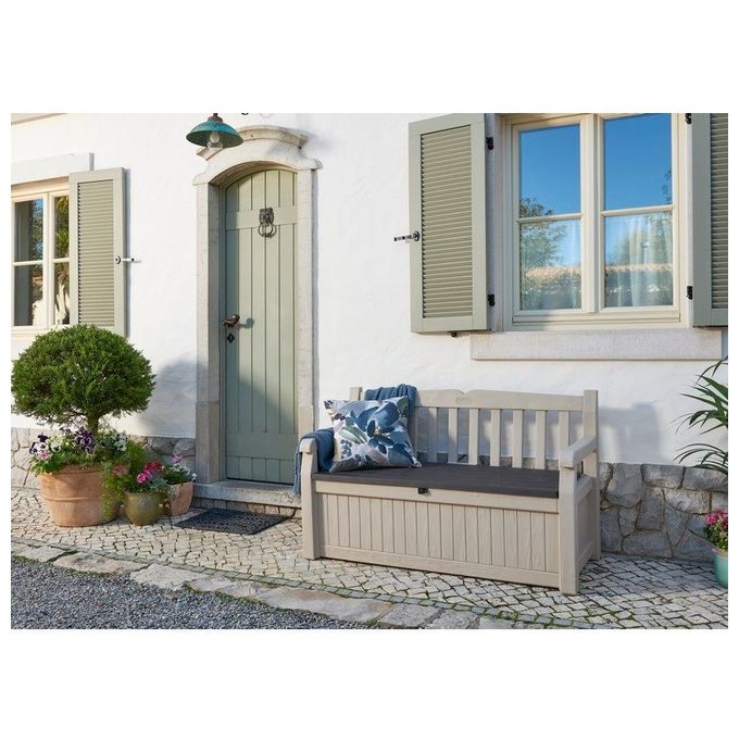 Keter Cassapanca Eden Bench in Resina Beige 140x60x84h 265 Litri