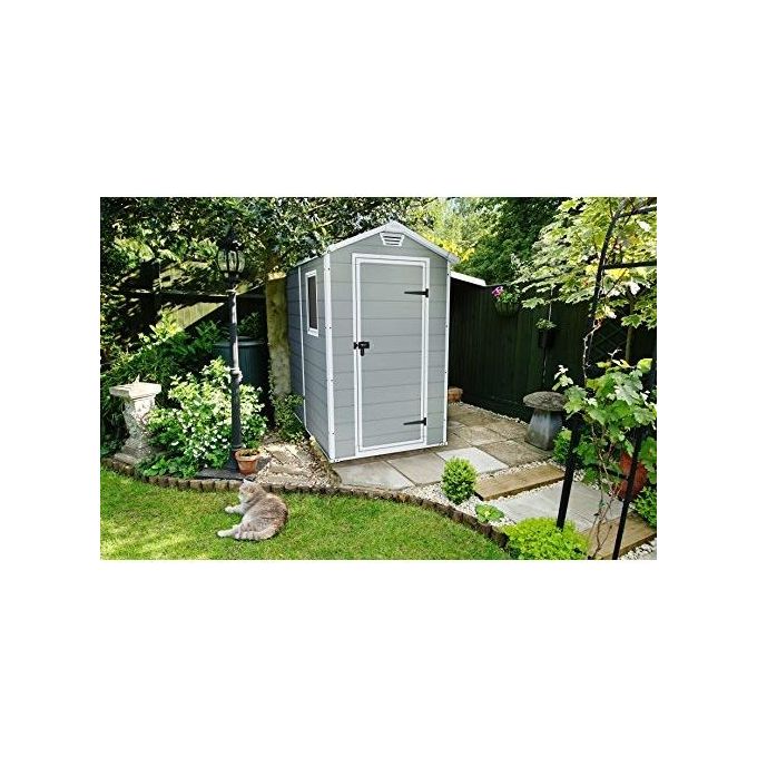 Keter Casetta da Giardino Manor 4X6 in Resina 130x192x198h Grigio