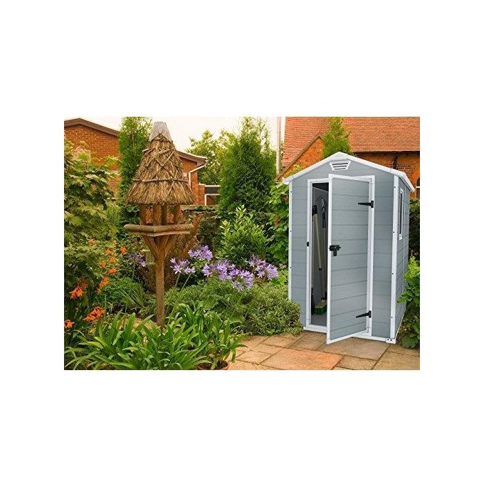 Keter Casetta da Giardino Manor 4X6 in Resina 130x192x198h Grigio
