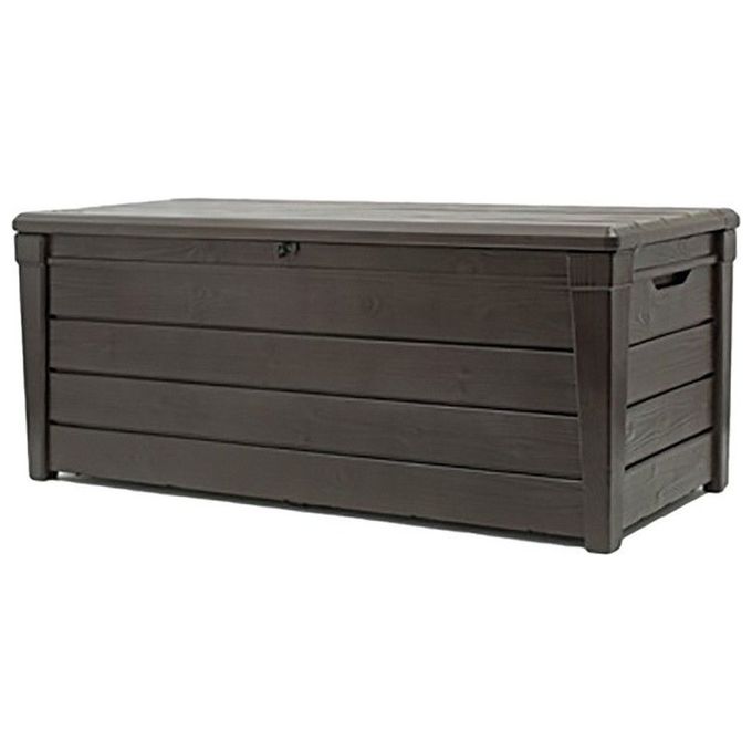 Keter Baule da Giardino Brightwood in Resina 145x69,7x60,3H 454 Lt Color Marrone per Stoccaggio Esterno