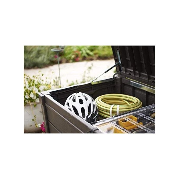 Keter Baule da Giardino Brightwood in Resina 145x69,7x60,3H 454 Lt Color Marrone per Stoccaggio Esterno