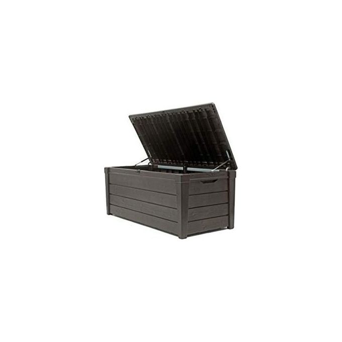 Keter Baule da Giardino Brightwood in Resina 145x69,7x60,3H 454 Lt Color Marrone per Stoccaggio Esterno