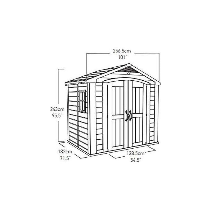 Keter Casetta da Giardino Factor 8X6 in Resina 256,5x182x243h Beige