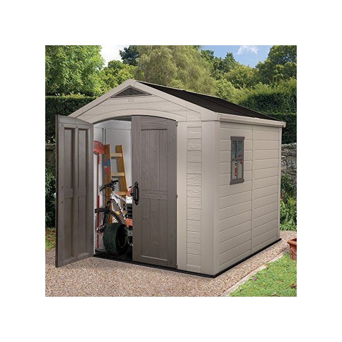 Keter Casetta da Giardino Factor 8X8 in Resina 256,5x255x243h Beige
