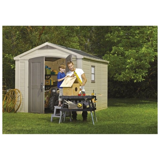 Keter Casetta da Giardino Factor 8X11 in Resina 256,5x331,5x243h Beige