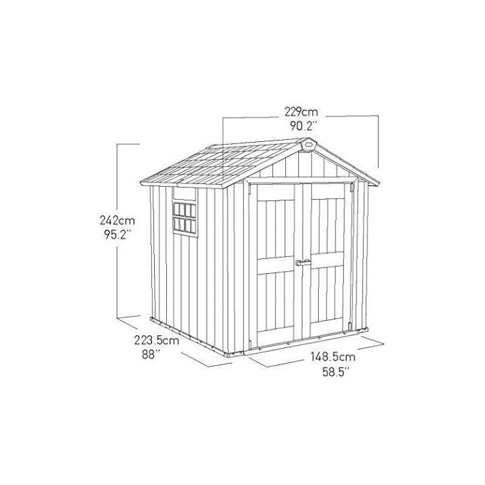 Keter Casetta da Giardino Oakland 757 in Resina 229x223,5x242h Grigio
