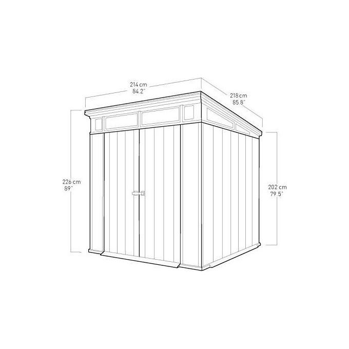 Keter Casetta da Giardino Artisan 77 in Resina 214x218x226h Grigio