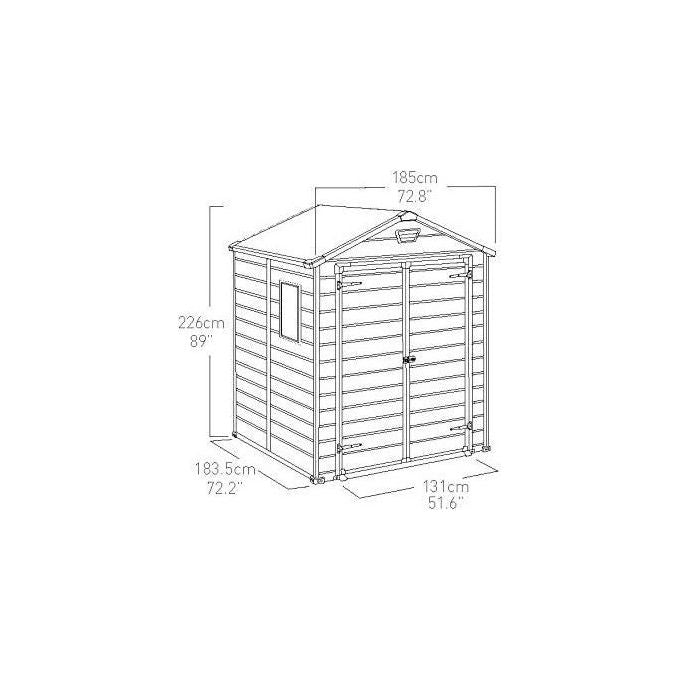Keter Casetta da Giardino Manor Pent 6X6 in Resina 183,5x185x200,5h Grigio