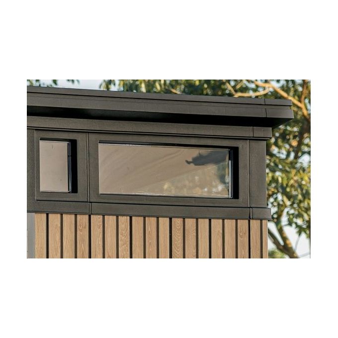 Keter 259090 Signature Pent 9x7 Casetta da Giardino in Resina 6 m² 277x218x226 cm Deco Coat colore Venetian Effetto Legno