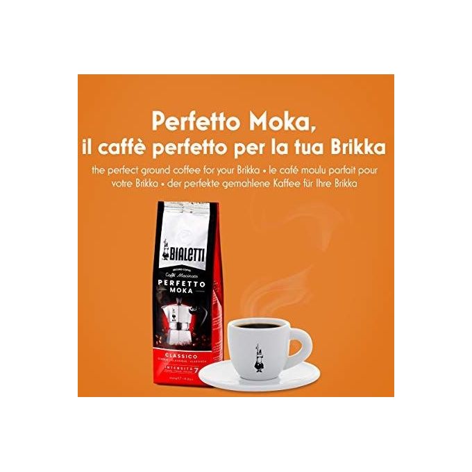 Bialetti Brikka 2 Tazze Moka Caffe' Design Compatto per Aromi Intensi e Gusto Ricco