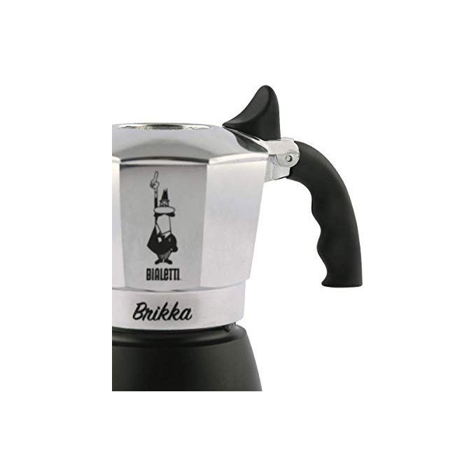 Bialetti Brikka 2 Tazze Moka Caffe' Design Compatto per Aromi Intensi e Gusto Ricco