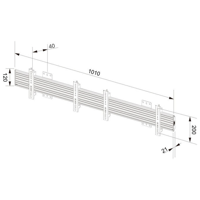 Multibrackets 7000 Supporto per Display Espositivi 2x 68 6 81 3 Pollici VESA 75x75 200x200 Fino a 30 Kg Colore Nero