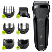 Braun 735742 Series 3 Rasoio elettrico Rotazione Bagnato e Secco 3 testine autonomia 30 min colore Nero