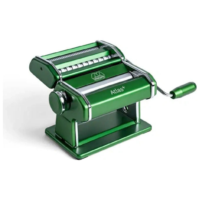 Marcato ATLAS+ Macchina per Pasta Fresca 4 Formati Lasagne Fettuccine Tagliolini Spaghetti con Regolazione Spessore 10 Posizioni Colore Verde