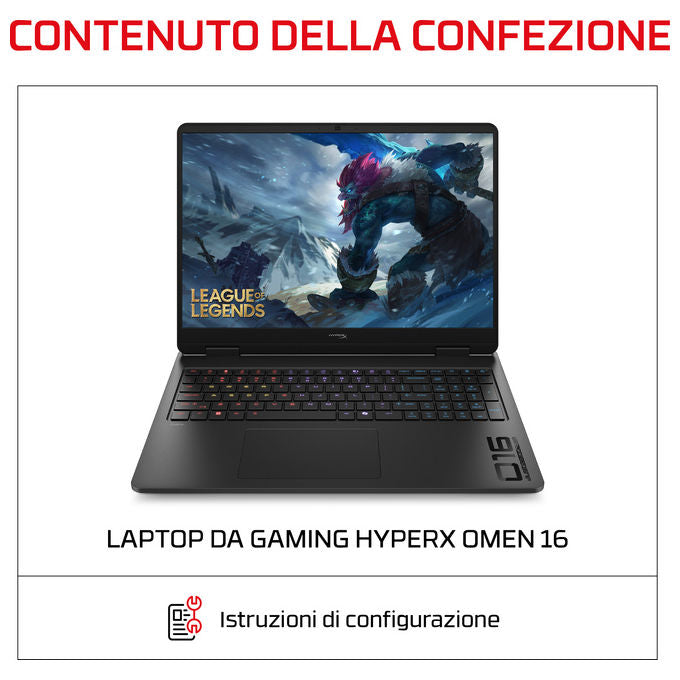 HP E4EW7EA OMEN 16 Laptop Intel Core Ultra 9 32 GB DDR5-SDRAM NVIDIA GeForce RTX 5070 2.5K 240 Hz colore Nero