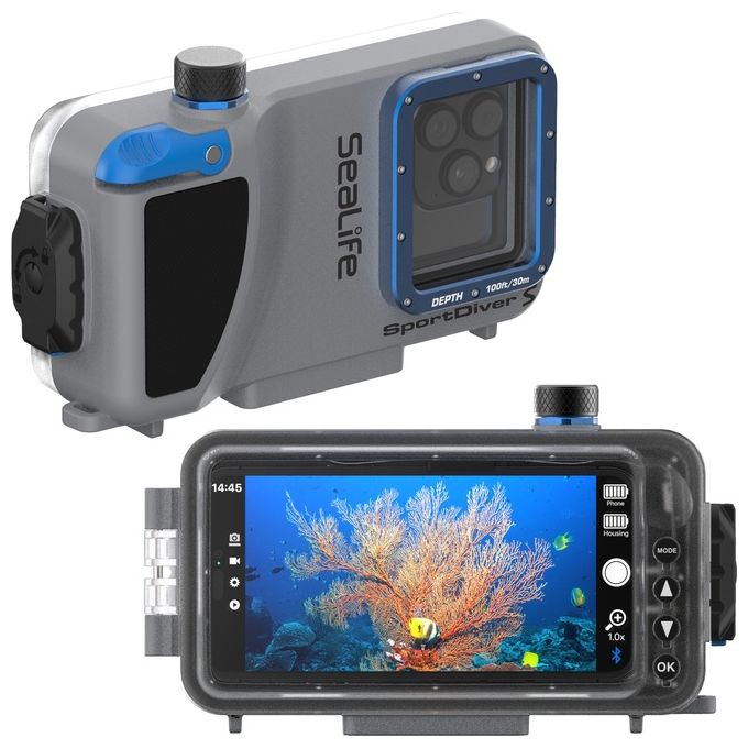 SeaLife 35.341.408 SportDiver S SL408 custodia subacquea Smartphone impermeabile fino a 30 metri compatibile iPhone X e Android colore Nero