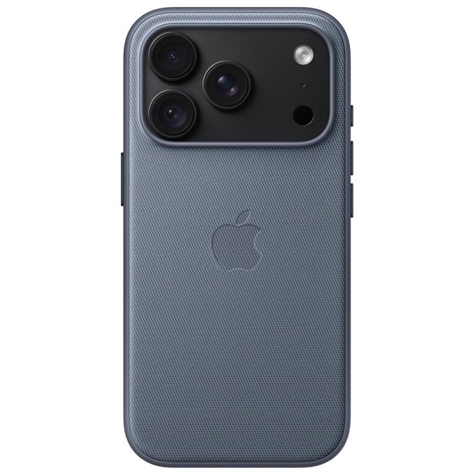 Apple MKD54ZM-A Custodia MagSafe in tessuto TechWoven per iPhone 18 Pro compatibile con ricarica wireless colore Blu chambray