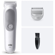Braun BG5500 Series 5 Rasoio Elettrico per il Corpo Bagnato e Secco Autonomia 100 min Ricarica Rapida 5 min colore Grigio Bianco