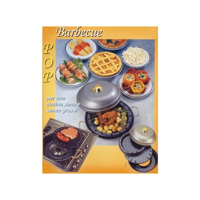 Valsecchi 750326 Barbecue Pop Tegame Antiaderente in Alluminio Riciclato 32 cm con Griglia e Coperchio colore Grigio
