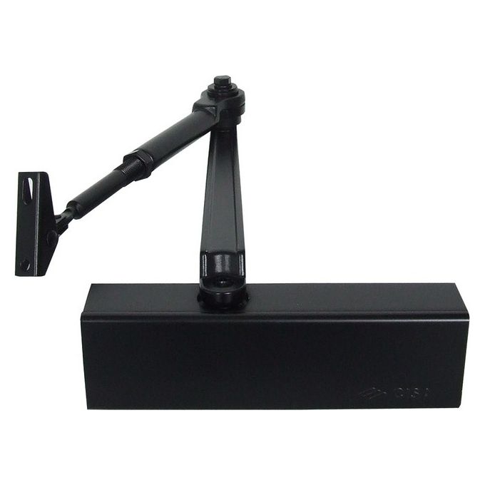 Cisa 1C151103090 Professional Plus 2 Chiudiporta a Cremagliera con Arresto EN 2-4 Multiforza fino a 1100 mm 80 Kg colore Nero