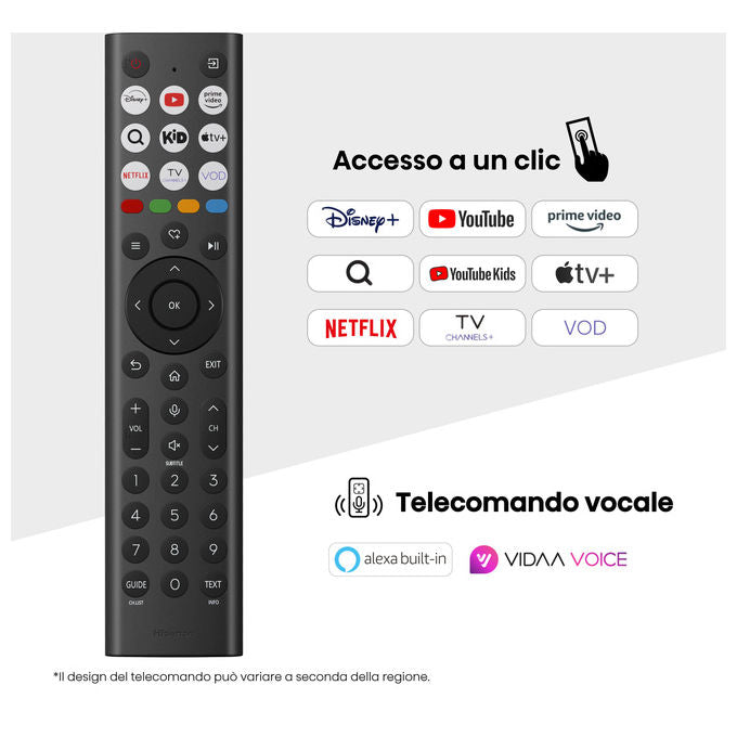 Hisense smart tv 75 pollici 4K, 75A6Q, VIDAA U8, Dolby Vision, HDR10, Game Mode Plus, Alexa, D-LED, DVB-T2