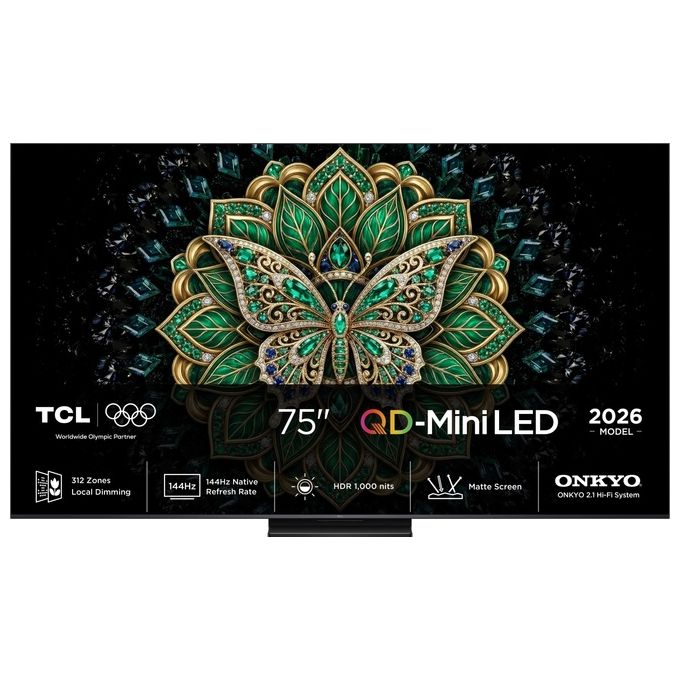 TCL 75C6K PRO Smart TV 75'' QD Mini LED 4K UHD 144Hz Google TV Dolby Atmos DVB T2 colore Nero
