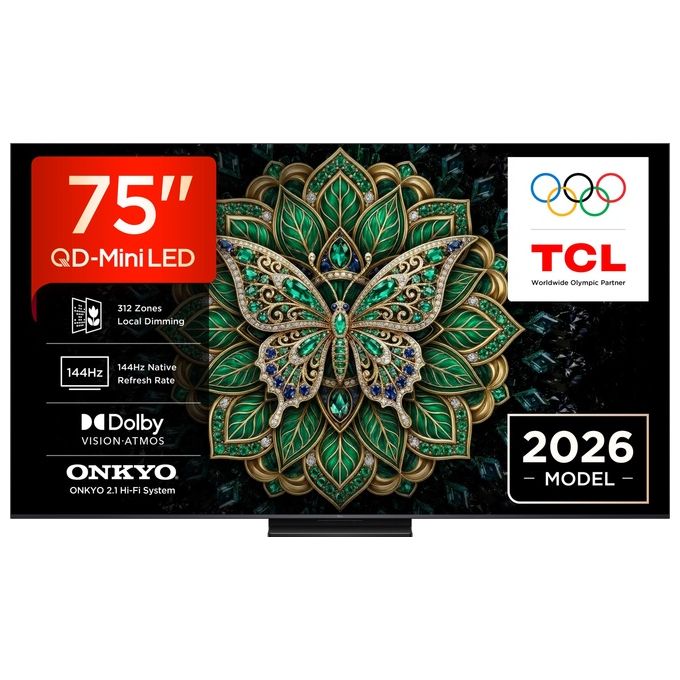TCL 75C6K PRO Smart TV 75'' QD Mini LED 4K UHD 144Hz Google TV Dolby Atmos DVB T2 colore Nero