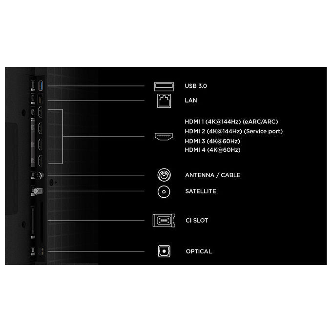 TCL 75C6K PRO Smart TV 75'' QD Mini LED 4K UHD 144Hz Google TV Dolby Atmos DVB T2 colore Nero