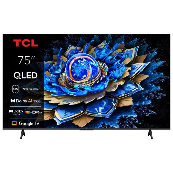 TCL 75T69C T69C Smart TV QLED 75'' 4K Ultra HD Google TV Dolby Vision HDR10+ Dolby Atmos colore Nero
