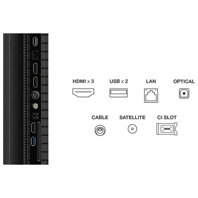TCL 75T69C T69C Smart TV QLED 75'' 4K Ultra HD Google TV Dolby Vision HDR10+ Dolby Atmos colore Nero