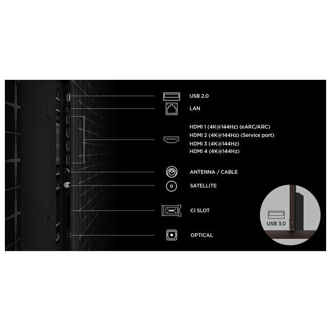 TCL 75X11L X11L Smart TV 75'' QD-Mini LED 4K 144Hz 9000 nit 11520 Zone Google TV Dolby Vision Atmos Audio Bang Olufsen colore Nero