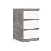 Tvilum 76237GXUU Naia Cassettiera 3 Cassetti Pannelli Truciolari 40.4x50x70.1 cm colore Ossido Cemento e Bianco Lucido