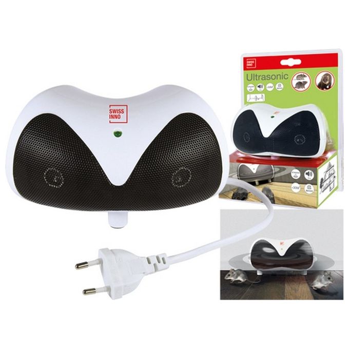 Brixo 1 227 001 Scaccia Topi ad Ultrasuoni Elettrico per Interni 30 m² 3 W 2 Diffusori colore Bianco
