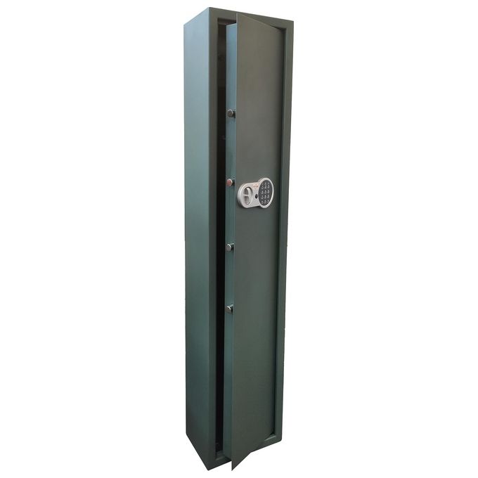STARK S5001T Armadio portafucili 5 posti con serratura digitale e tesoretto 31x21xh148 cm colore Nero