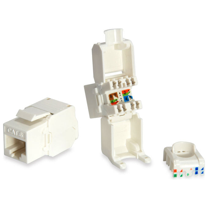 Equip 769216 Keystone Jack Cat 6 non schermato LSA contatti placcati oro 8 pezzi colore Bianco