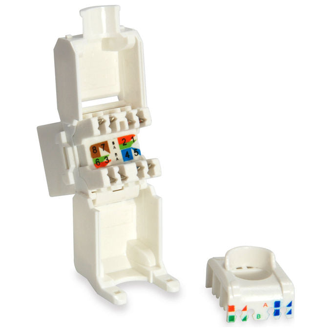 Equip 769216 Keystone Jack Cat 6 non schermato LSA contatti placcati oro 8 pezzi colore Bianco