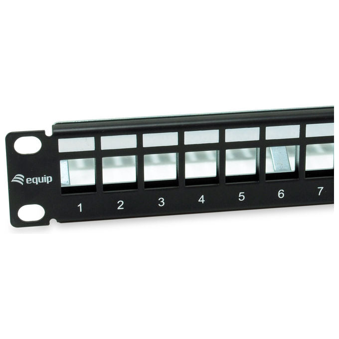Equip, Pannello Rack 1U, 12 Porte Keystone, Nero, Metallo