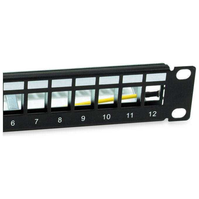 Equip, Pannello Rack 1U, 12 Porte Keystone, Nero, Metallo