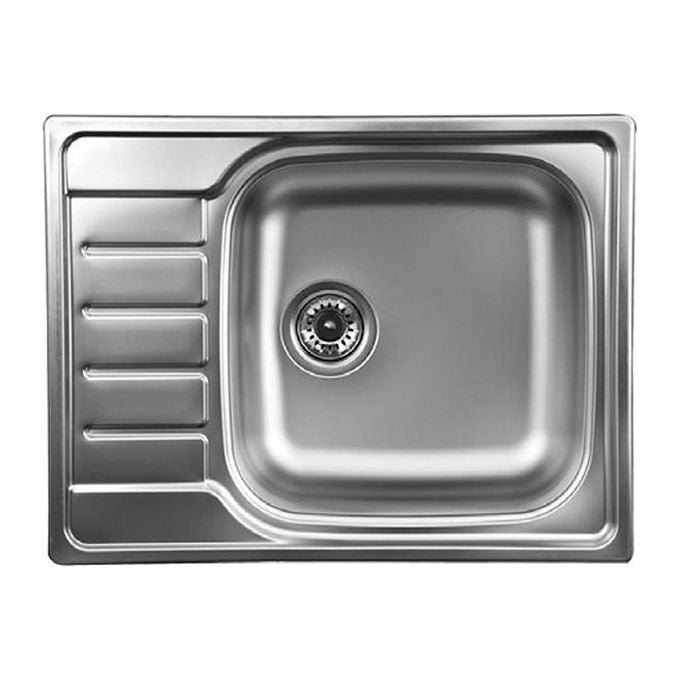 Elleci Special 135 LIX135SA - Lavello da incasso 1 vasca + gocciolatoio, Acciaio inox satinato, 65x50 cm, da incasso, Inox satinato