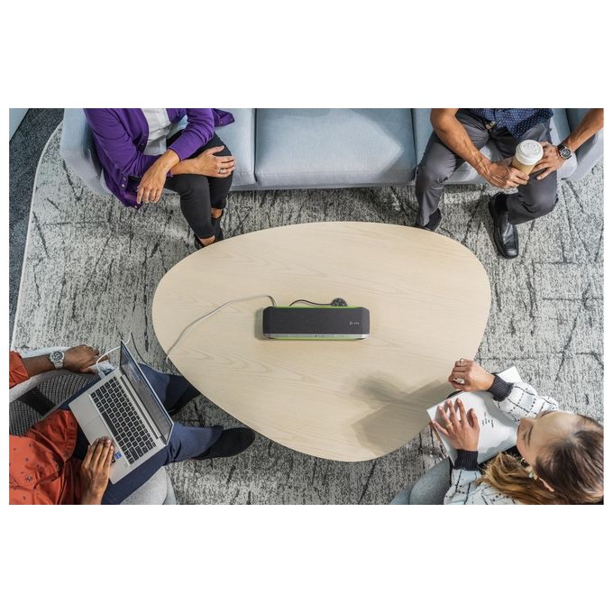 HP Poly 216873-01 Sync 60 Vivavoce da Tavolo Certificato per Microsoft Teams Connesso USB-A USB-C Bluetooth 5.1 NFC Batteria agli Ioni di Litio colore Argento
