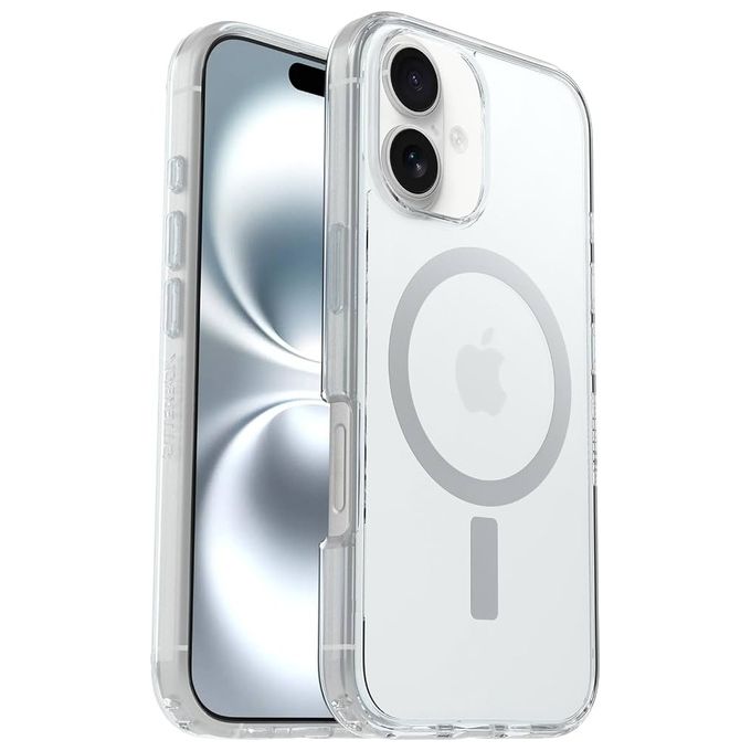 OtterBox 78-81450 Symmetry Series Clear MagSafe Custodia per iPhone 16 con Protezione Schermo Premium Glass 3x Resistente alle Cadute secondo MIL-STD-810G colore Trasparente