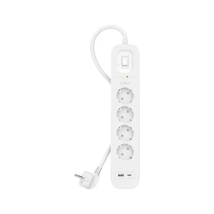 Belkin SRB001VF2M-V2 Protezione da sovratensioni 4 prese 1 USB-C 1 USB-A 525 J 2 m colore Bianco