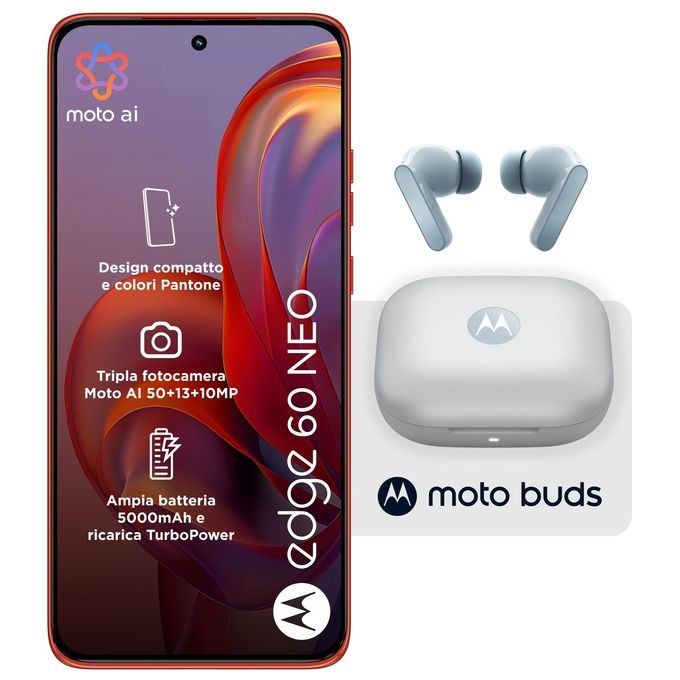 Motorola Edge 60 Neo, 8-256 GB, Poinciana + Moto Buds