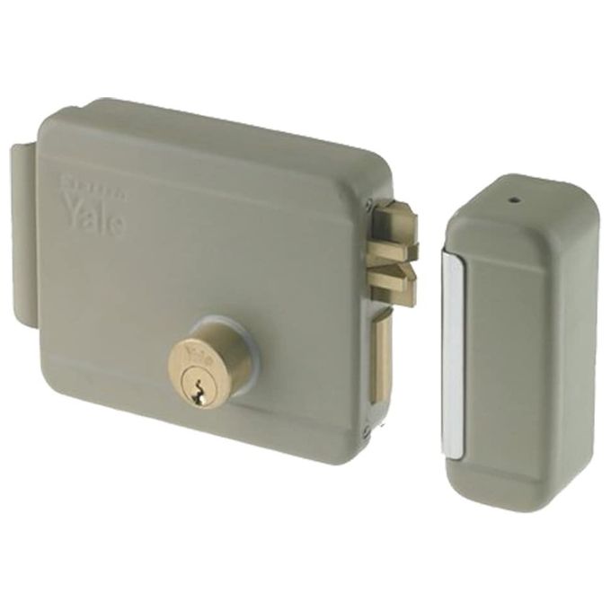 Yale Y6808060105 Serratura elettrica da applicare per cancelli Dx 60 mm in acciaio zincato colore Grigio
