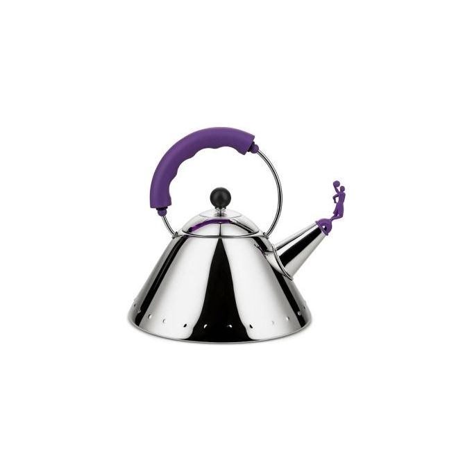 Alessi 3909 Bollitore in Acciaio Inox 18-10 con Fischietto a Forma di Giocatore di Basket Capacita' 2 Litri Adatto per Induzione colore Viola