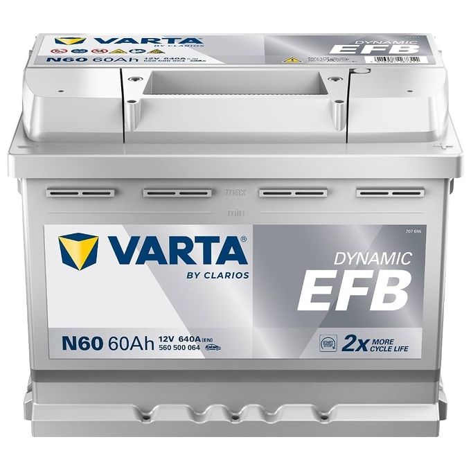 Varta 560500064D842 BLUE DYNAMIC EFB Batteria auto 12V 60Ah 640A senza manutenzione per sistemi start-stop colore Nero