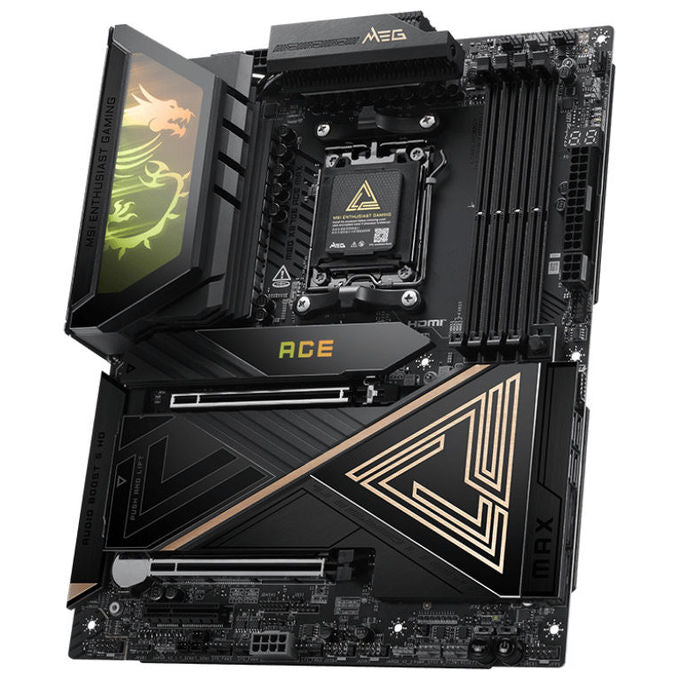 MSI MEG X870E ACE MAX, scheda madre AM5 ATX, DDR5 fino a 8400 MT-s, PCIe 5.0, Wi-Fi 7, USB4, 10G LAN