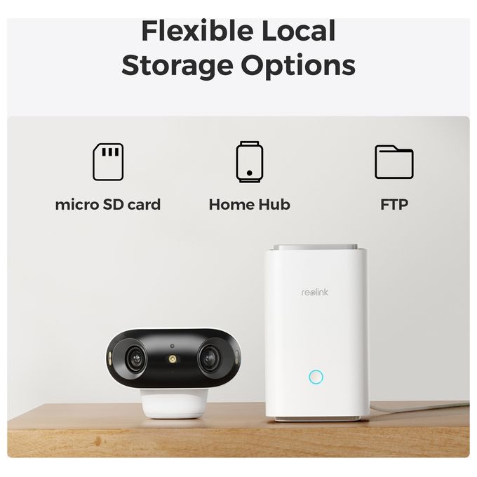 Reolink ARGUS B740X Argus Series Telecamera IP Wi-Fi 4K 180° Doppia Lente Visione Notturna a Colori Batteria 5000 mAh IP66 colore Bianco